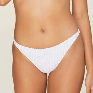 NWT Demi Moore Andie Swim White Crochet Tropez Bottom Small Midrise Classic Fit